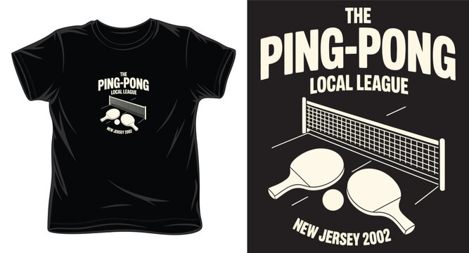 The ping pong local league new jersey 2002 table tennis tournament graphic design.