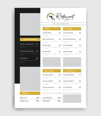 Obraz premium Restaurant food menu design template, white and minimal food poster design