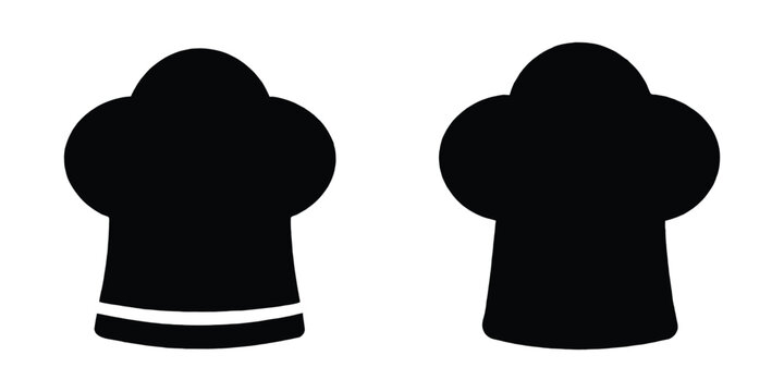 Chef hat vector icon. Cook cap silhouette vector. Kitchen symbol. Chef hat logo