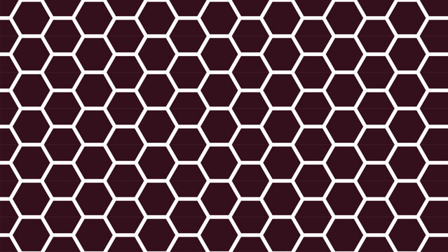 Hexagonal pattern with dark maroon and cream colors