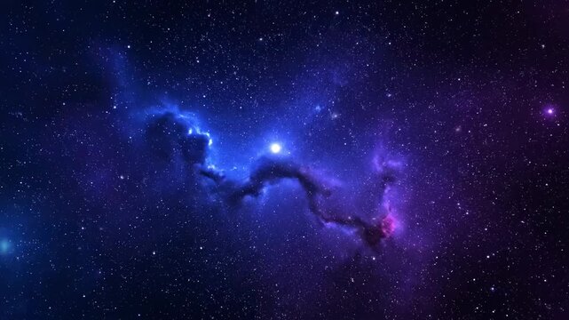 A vibrant nebula with stars scattered across a cosmic expanse