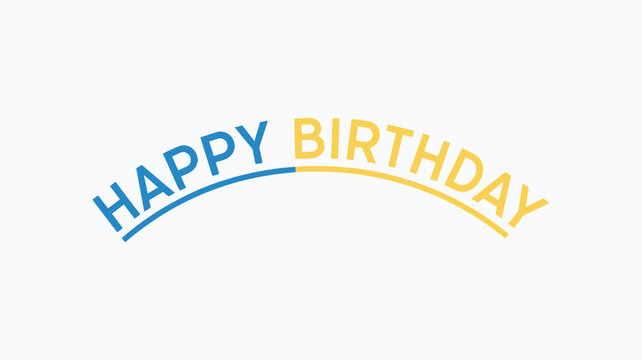 Modern Teal and Yellow Happy Birthday Typography with Dynamic Shadow