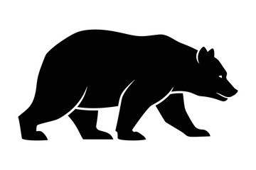 Fototapeta premium Black silhouette of a bear