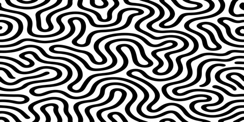 Fototapeta premium abstract black and white topographic contour lines seamless vector illustration design technology texture background