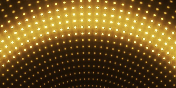 Golden LED Light Grid Animation,Shining Gold Pixel Lights Background
Bright Golden LED Panel Glow, Abstract Gold Light Dots Pattern.