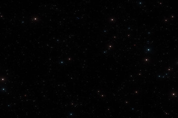 Star field illustration with shimmering lights on a dark space background © Rangaroksia