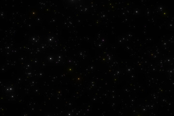 Star field illustration with shimmering lights on a dark space background © Rangaroksia