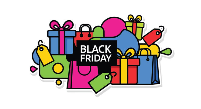 Black Friday shopping sale discount gifts.