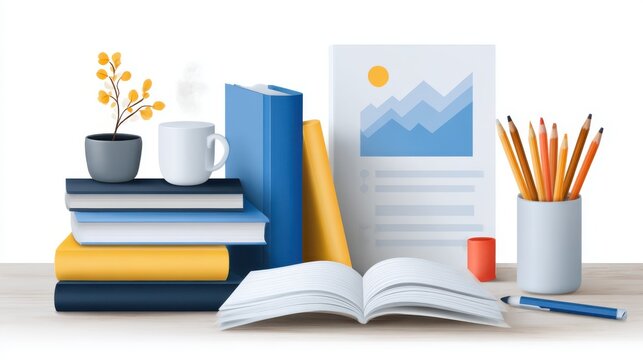 Skills development illustration creative workspace flat design modern environment educational concept visual learning