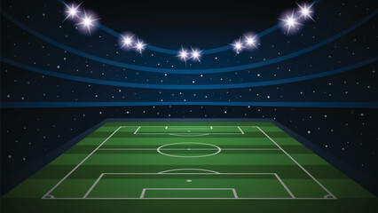 Empty football field arena stadium, vector illustration © Jumon