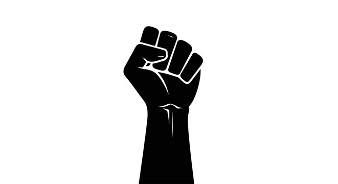 Black raised fist of protest.