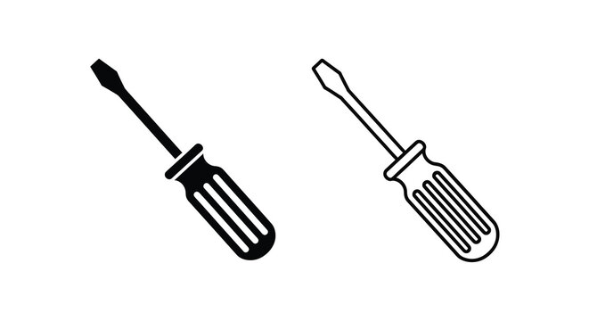 screwdriver silhouette with flat and cross tips