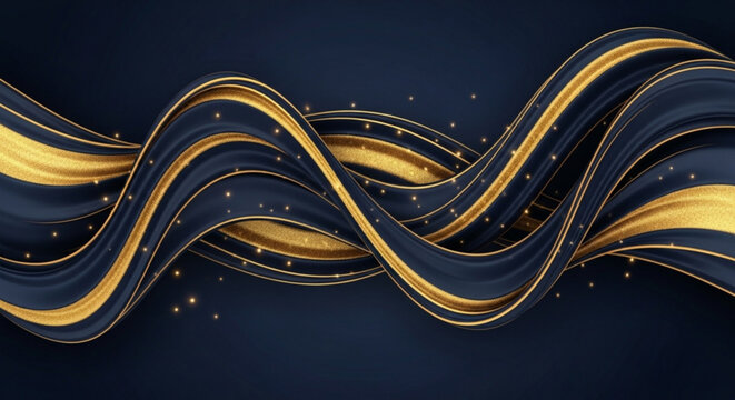 An abstract vector illustration features a wild brown snake with a gold ribbon pattern isolated on a white background, blending nature and reptile wildlife into a serpent-inspired design