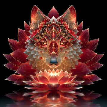 Red fireworks explosion with golden sparks and starburst effect