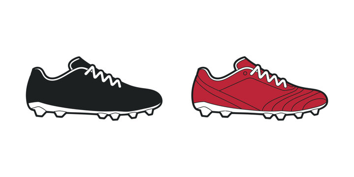 soccer cleats, professional black red footwear designed for speed, agility, traction on grass field during competitive football matches play performance