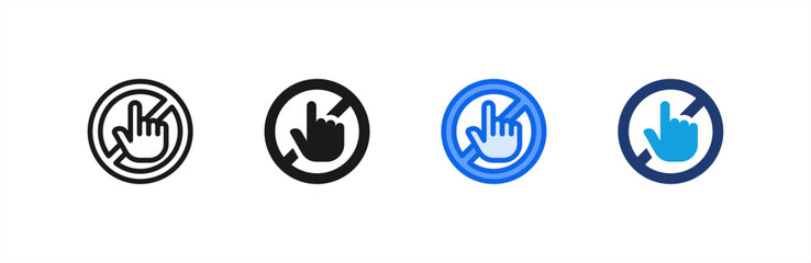 Fototapeta premium Do Not Touch icon multiple style collection. Vector illustration.