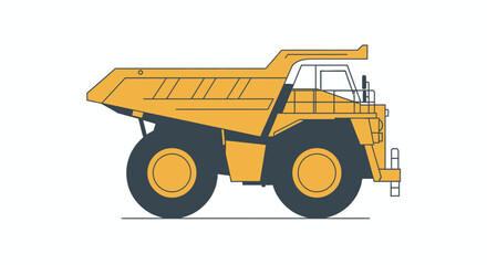 Illustration of a yellow mining dump truck © Jaya