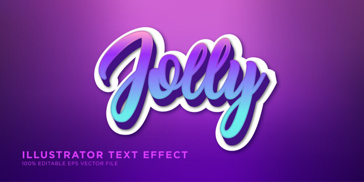 Jolly 3D text effect with graphic design element cheerful positive delighted celebration