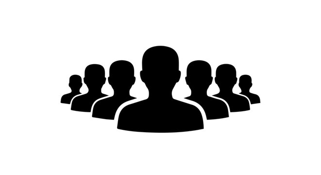 Group of people standing together in a crowd formation