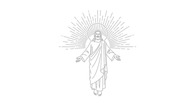 Jesus Christ Religious Icon Illustration.