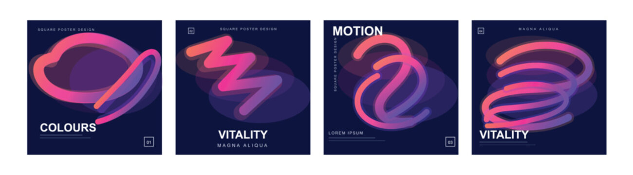 Abstract neon gradient shapes with glowing motion effect. Vibrant fluid curves and dynamic waves. Futuristic digital background design. Creative modern visual for tech and branding use.