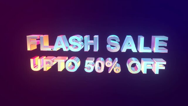 Flash sale concept with up to 50 percent discount designed for ecommerce platforms, online shopping promotions, retail campaigns, and social media advertising