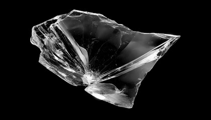 Naklejka premium Broken Glass Shards Isolated Dark Background