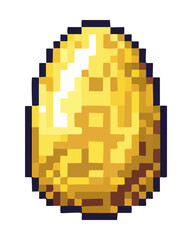 Fototapeta premium golden egg treasure illustration designed with pixel art technique perfect for rpg game loot and fantasy mystery themed creative designs
