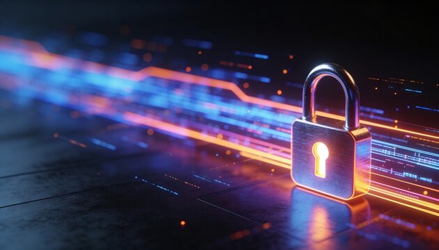 Business data protection through advanced network encryption and cybersecurity, securing financial transactions and sensitive information against cyber threats