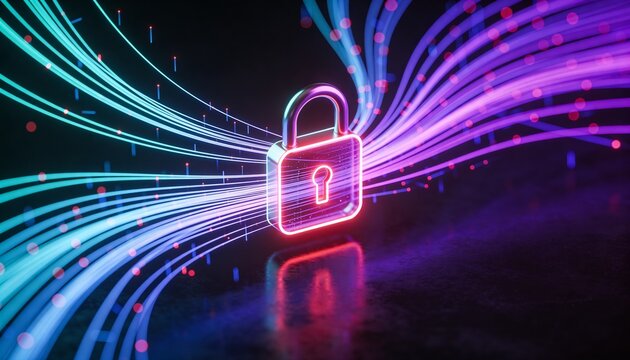 Digital security concept &mdash; encrypted network protection securing business operations and financial data from cyberattacks, robust internet security and data encryption