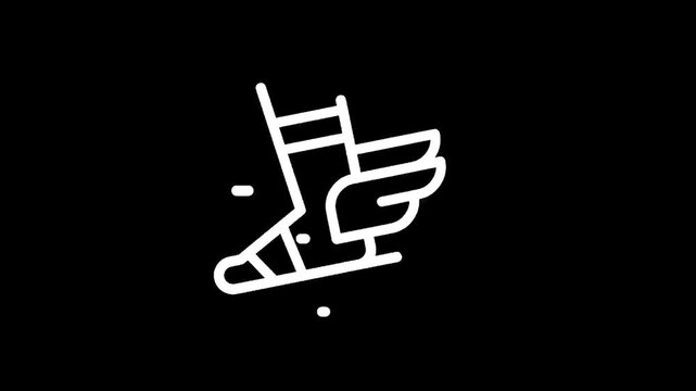 Icon of a winged sandal representing speed, travel, and swift movement