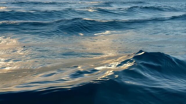 Rippling Blue Ocean Surface with Sunlight Reflections