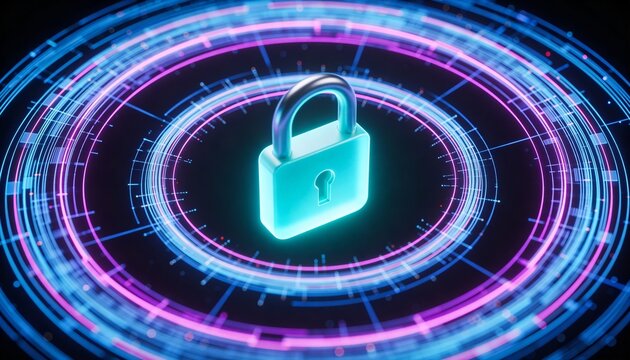 Digital security concept &mdash; encrypted network protection securing business operations and financial data from cyberattacks, robust internet security and data encryption