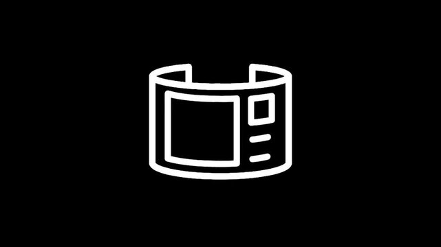 Curved screen technology icon representing future display innovation and advanced electronics