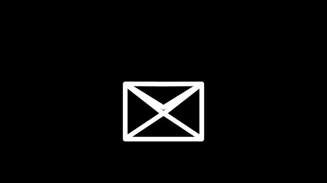 Email offer icon with the word offer inside an envelope on a black background