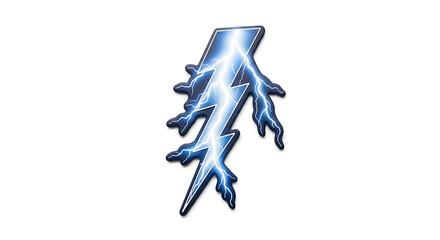 Fototapeta premium Electric blue lightning bolt graphic design element symbol energetic and powerful transparent background