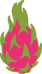 Fototapeta premium Stylized Dragon Fruit With Green Accents pitaya tropical fruit