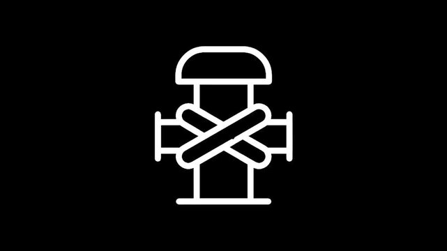 Stylized icon of a fire hydrant with a red cross symbol indicating it is out of service
