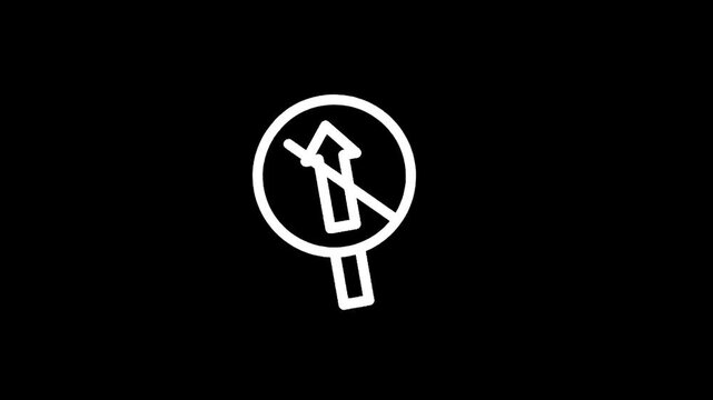 Minimalist white outline of a lollipop on a black background