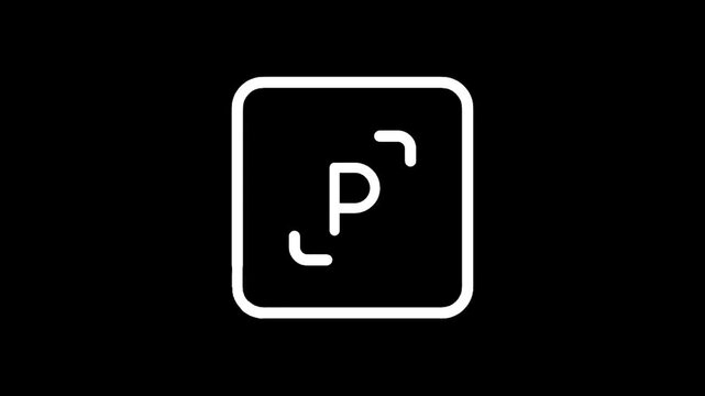 Phosphorus element symbol P with atomic number 15 on a black background