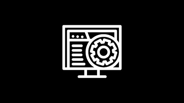 Computer screen displaying a gear icon, symbolizing system settings and configuration