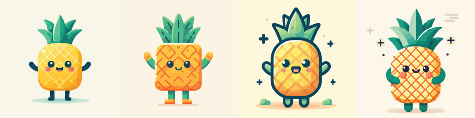 Naklejka premium cute pineapple illustration vector