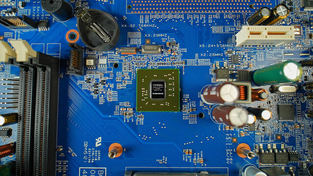 Nvidia GPU display, concept of rear earth elements mining demand. Mining and AI global demand for REEs. Building of data centers for AI and LLMs: Toronto, Ontario, Canada - March 24, 2026