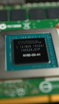 Concept of Nvidia GPU chips shortage due Artificial Intelligence AI data centers development demand. GPU semiconductors CUDA for Servers Computer Systems: Toronto, Ontario, Canada - March 24, 2026