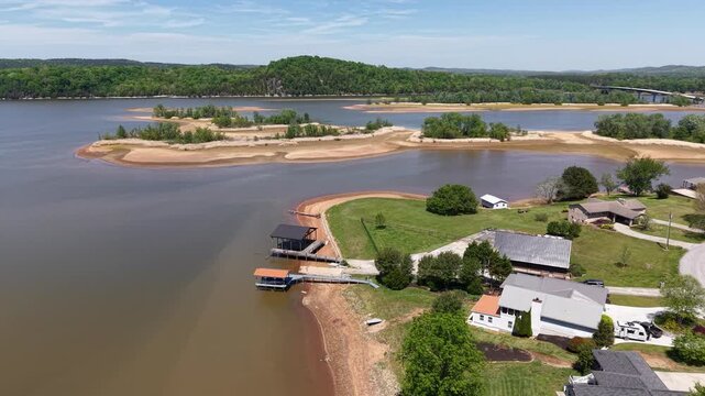 Aerial Drone View of Georgetown, Tennessee, near Hiwasse and Tennessee River Confluence