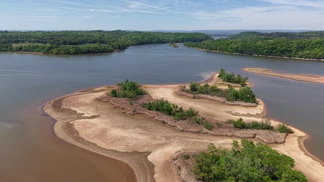 Aerial Drone View of Georgetown, Tennessee, near Hiwasse and Tennessee River Confluence