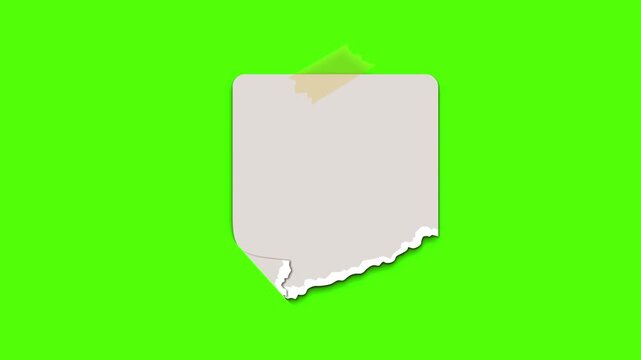 Note of Simplicity: A blank piece of paper, lightly torn and affixed to a vibrant green backdrop, evoking a sense of simplicity, clarity, and the fresh start of ideas.