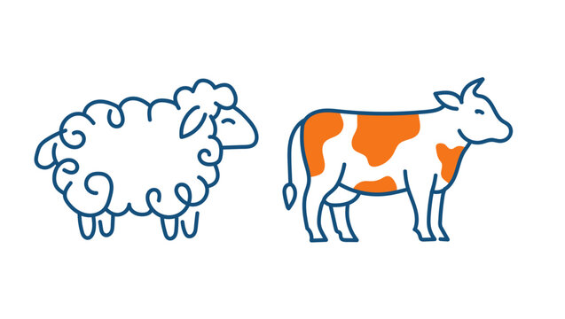 Eid ul Adha Farm Animal Line Art Icon Set on Transparent Background, eid ul adha, eid al adha, bakra eid, qurbani, sacrifice, islamic festival, islamic holiday, eid celebration, farm animals, 