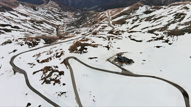 High mountain road in Austrian Alps