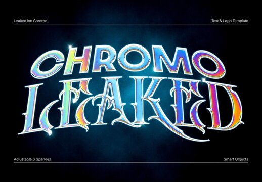 Leaked Ion Chrome Text Effect &ndash; Metallic Typography for Logo, Poster & Branding (PSD)